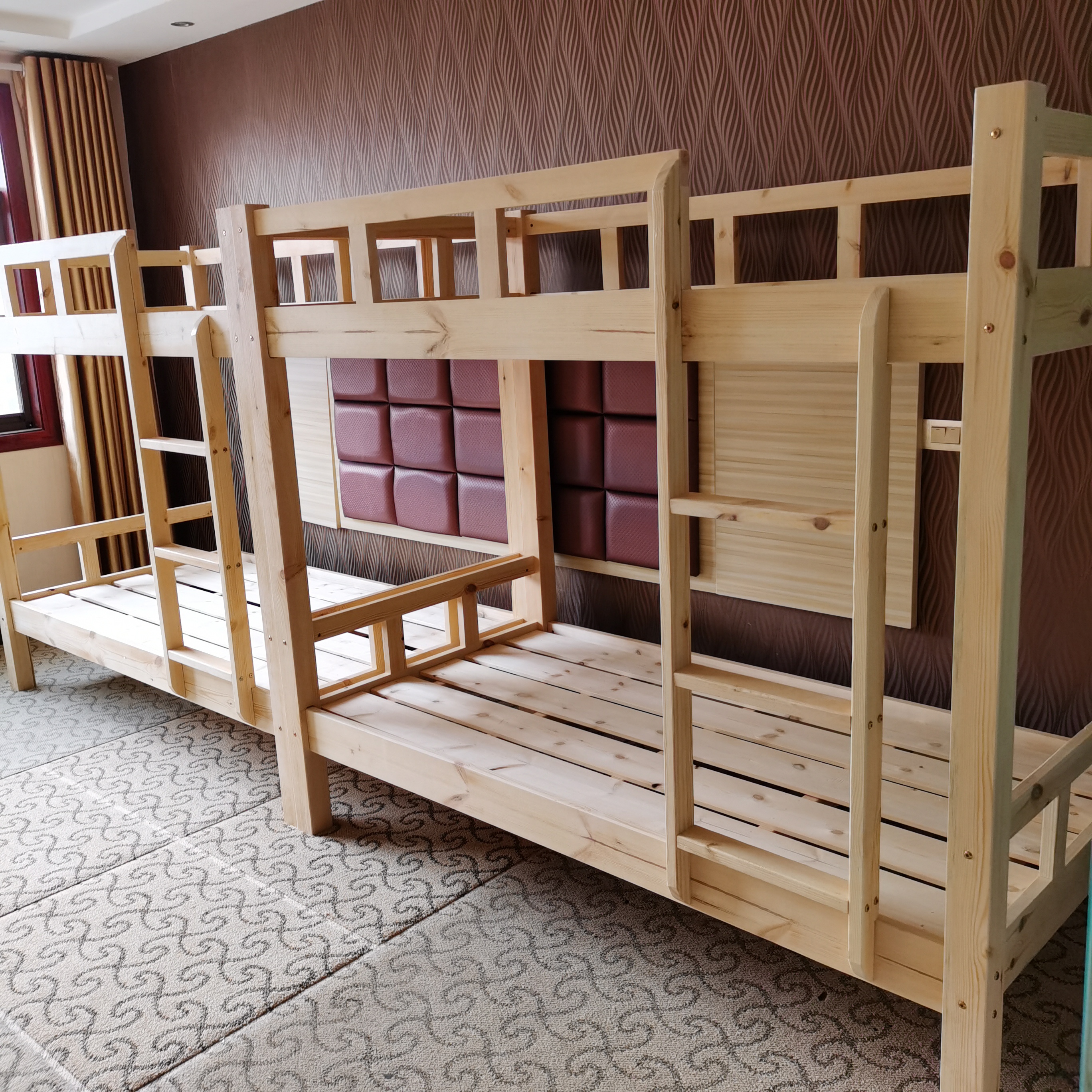 厂家批发 幼儿园双层木床学生宿舍上下木床子母床