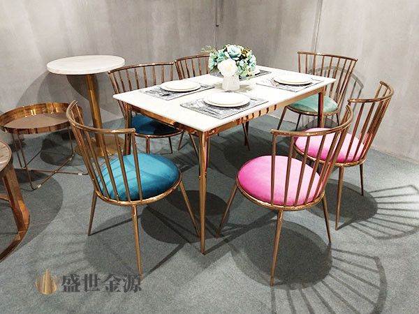 惠州厂家焊接不锈钢餐桌椅图片