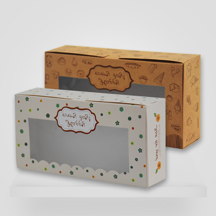 YB120704 牛皮纸开窗彩盒糕点包装盒烘焙包装彩盒纸盒定制图片