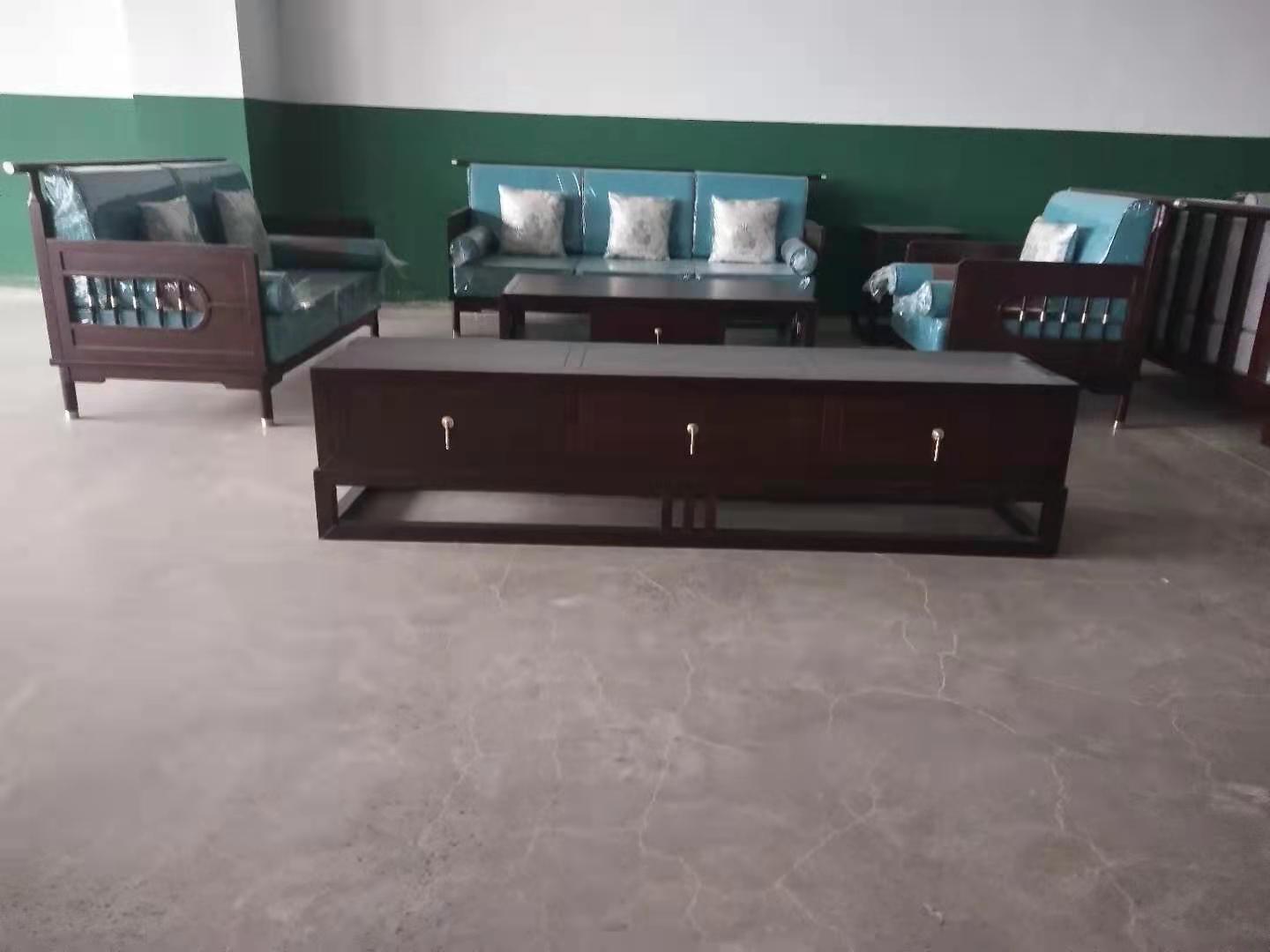 新中式金丝檀木123客厅组合沙发图片