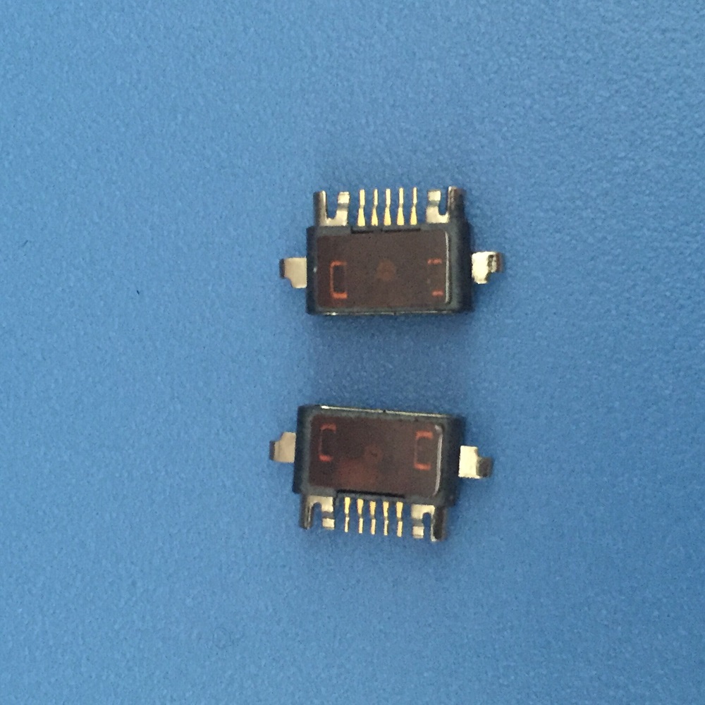 MICRO USB 5PIN前插后贴防水母座M2X12手机防水连接器母座平口