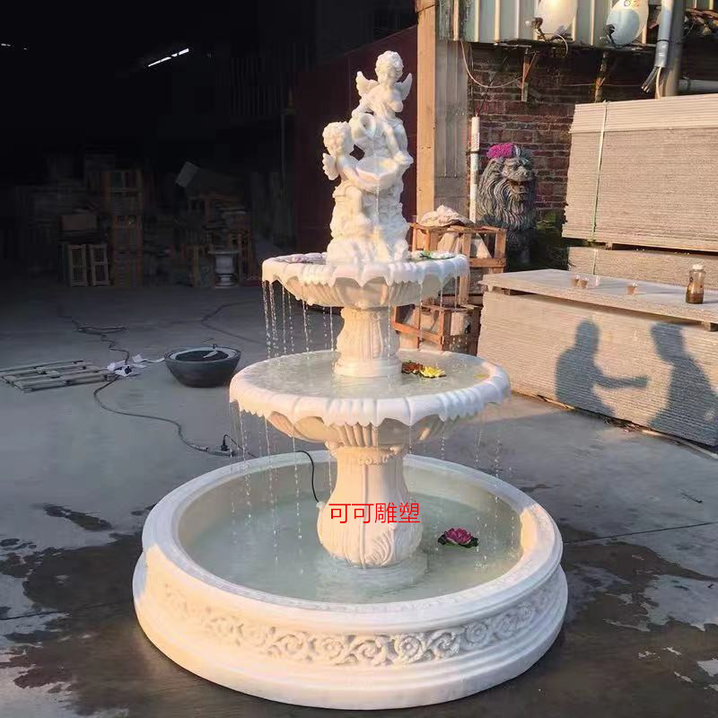 广州市酒店园林水景欧式喷泉喷水池雕塑厂家酒店园林水景欧式喷泉喷水池雕塑|人造砂岩流水喷泉|砂岩三层跌水盆景观雕塑