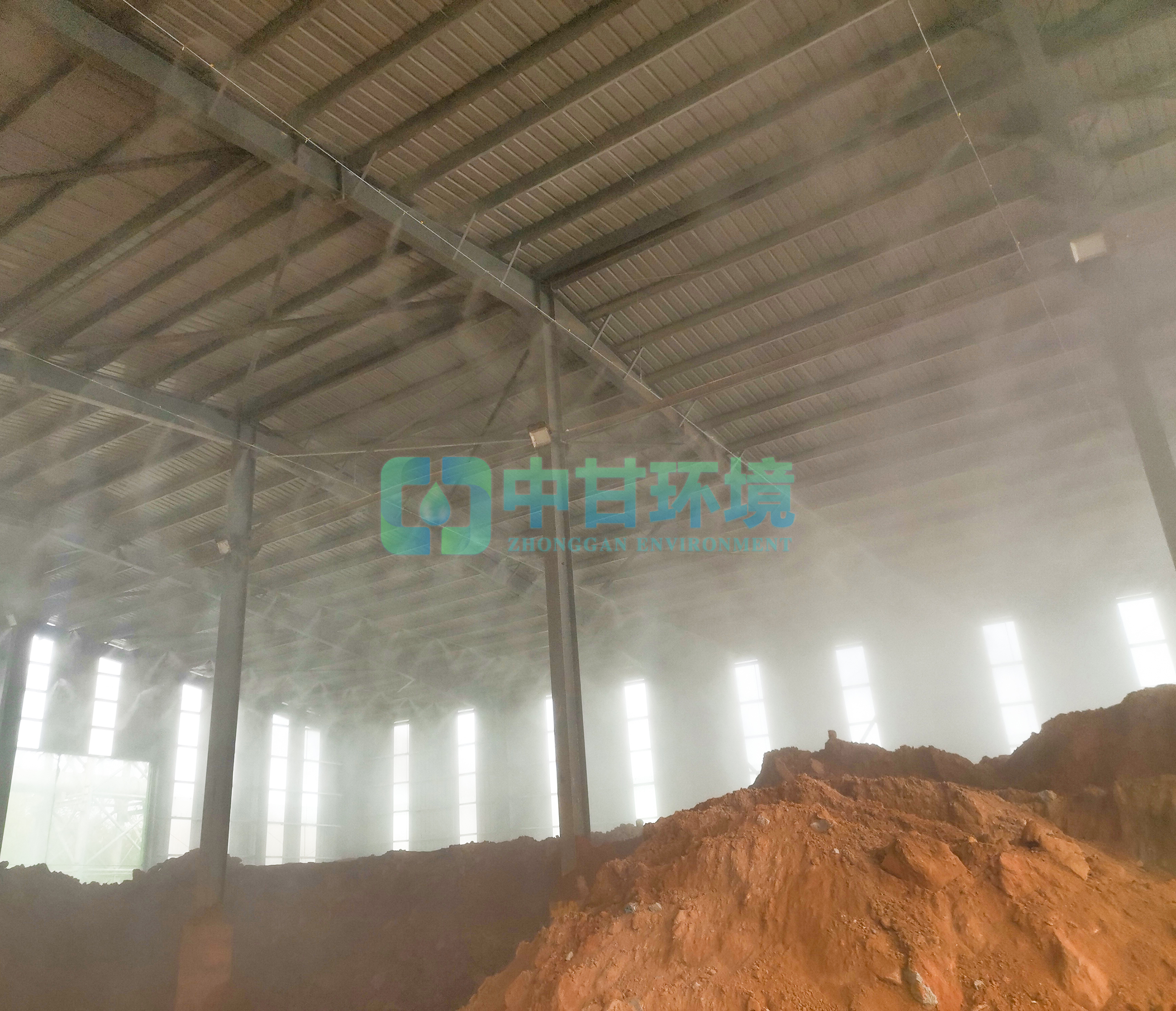 四川中甘环境厂房降尘雾化装置，喷雾降尘系统