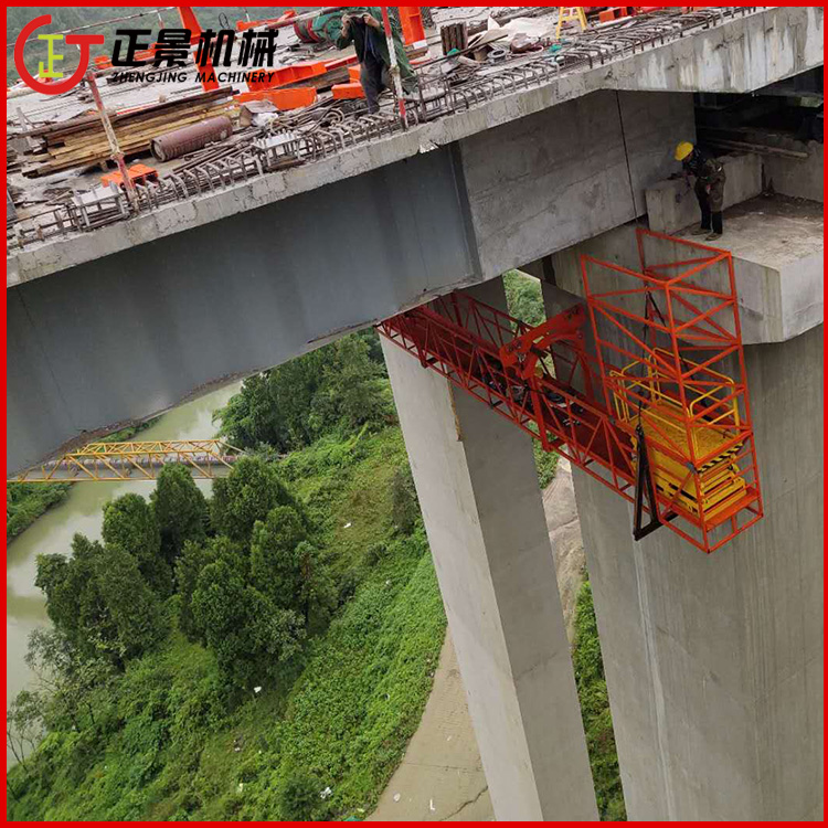 桥梁防撞墙模板台车生产供应 梁底支座检修平台 钢结构桥梁检车图片