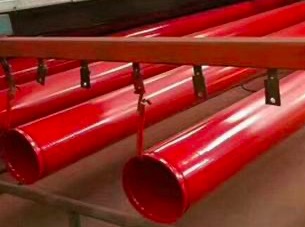 工程消防管道制造商 红色消防涂覆钢管图片