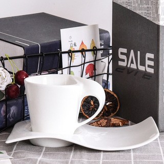 厂家批发纯白骨瓷杯碟 创意陶瓷下午茶杯  咖啡具套装可制作logo图片