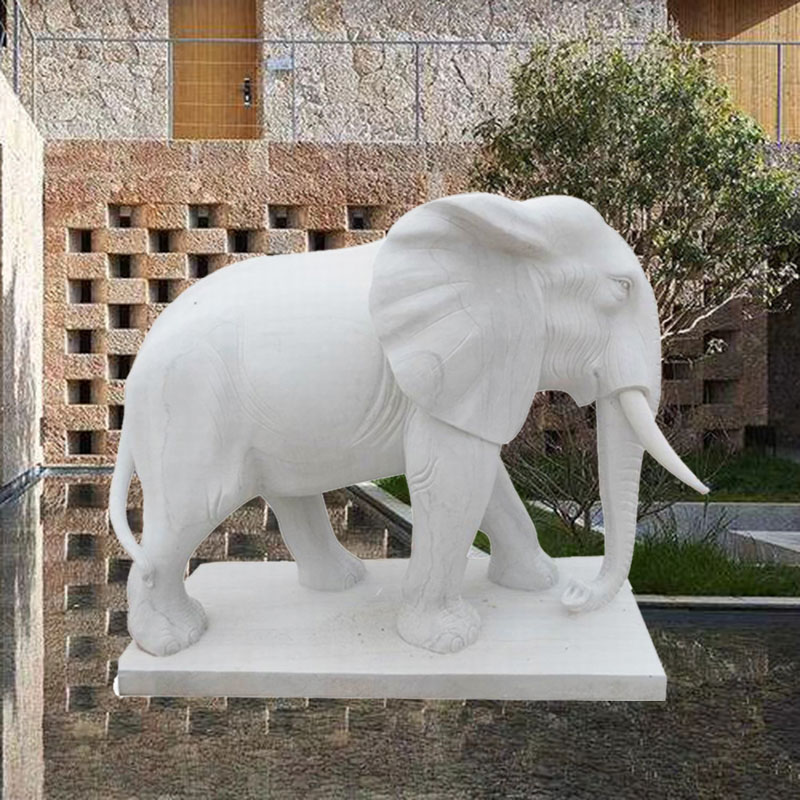 石雕大象 一对晚霞红小象石雕大象 一对晚霞红小象 庭院公园装饰景观