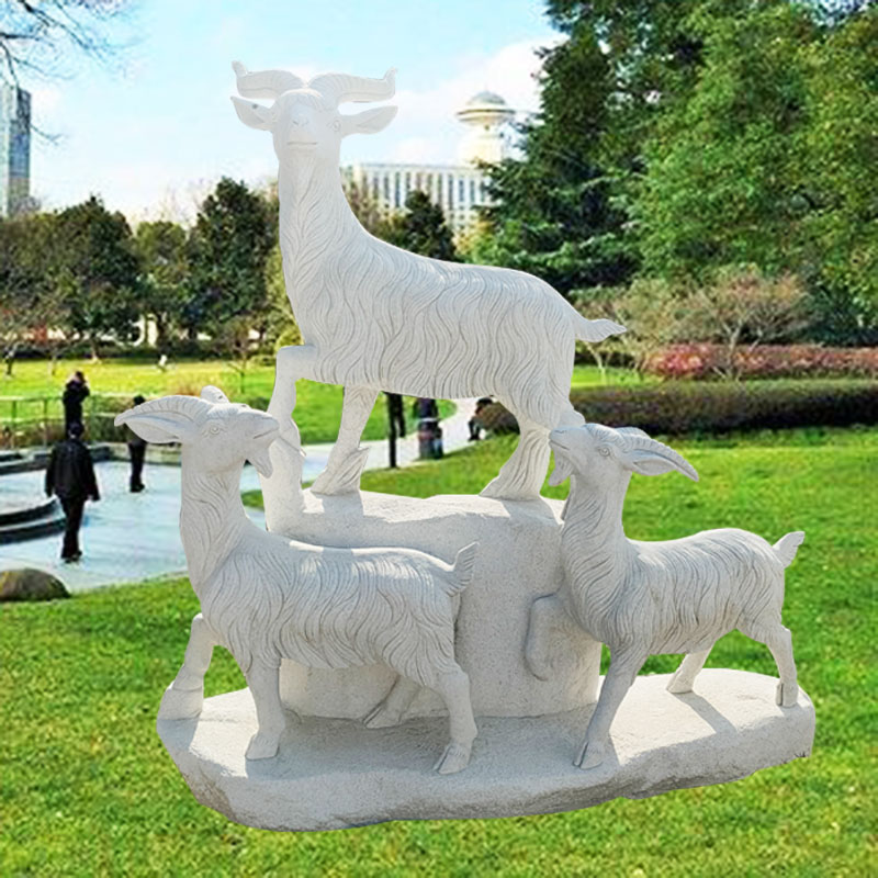 石雕三羊开泰动物雕塑多种款式-13933898543图片