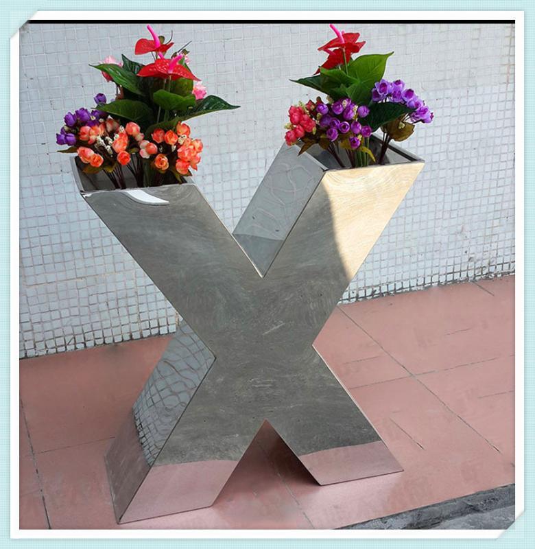 不规则型不锈钢花盆来图定制  园林艺术造型不锈钢异型花盆