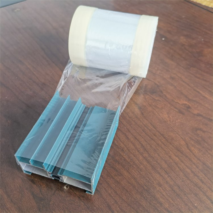 铝包木门窗保护膜 段式涂胶保护膜，两头上胶印字膜 17公分段式涂胶保护膜 乳白两头粘图片