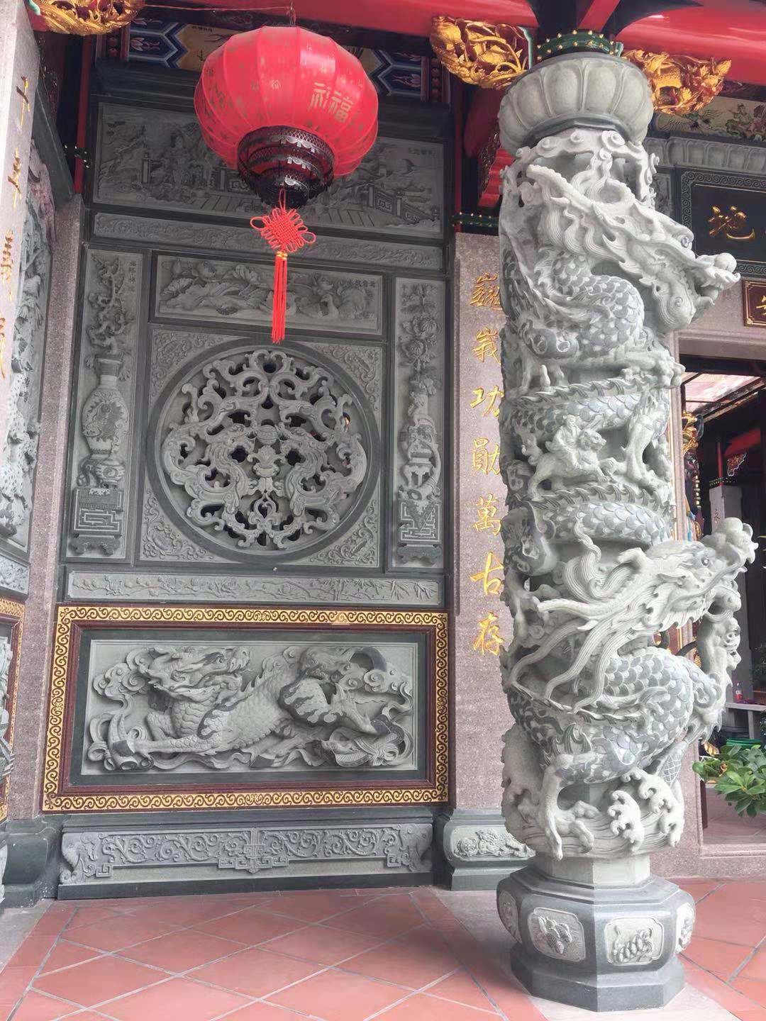 福建 祠堂浮雕及龙柱图片