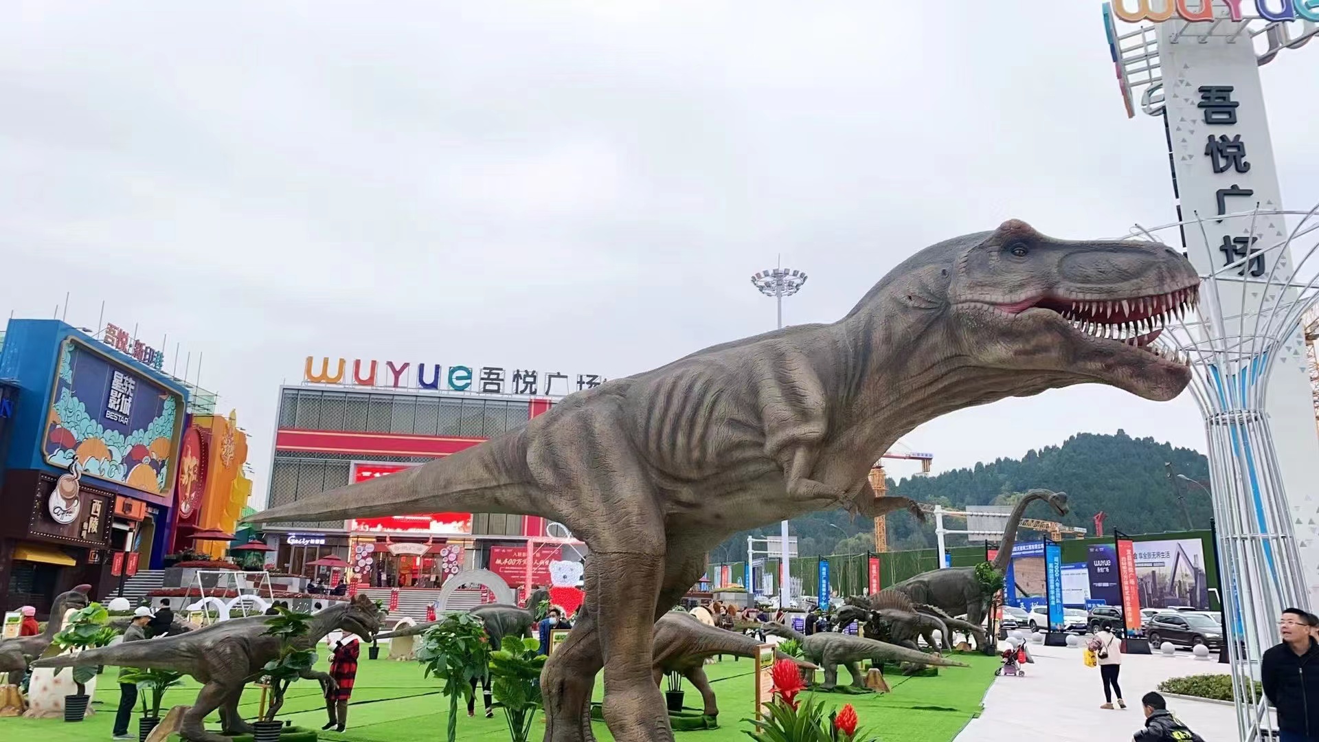 赣州恐龙主题公园超级蹦床游乐设备租售 仿真恐龙 超级蹦床