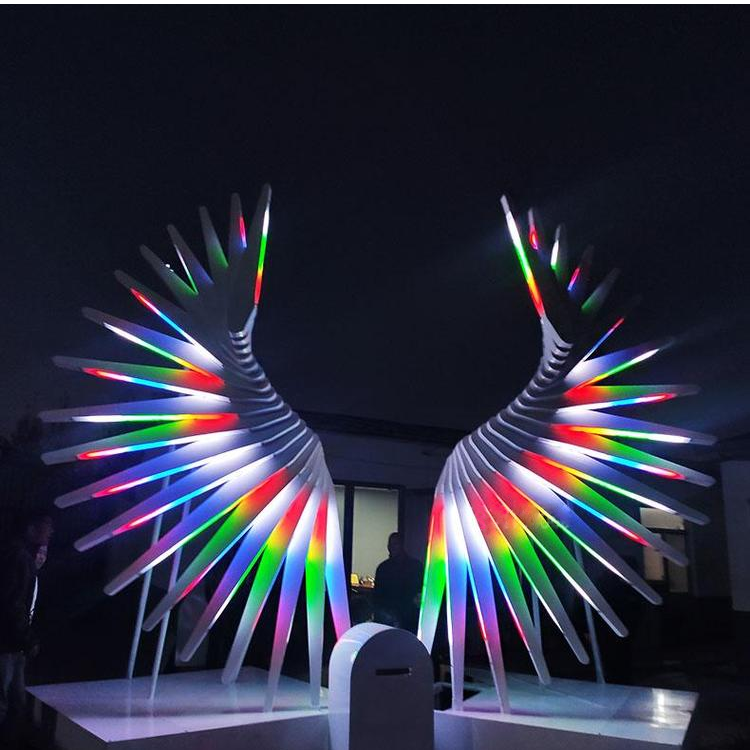 景区商场气氛装饰体感互动装置发光翅膀天使之翼创意美陈互动道具图片