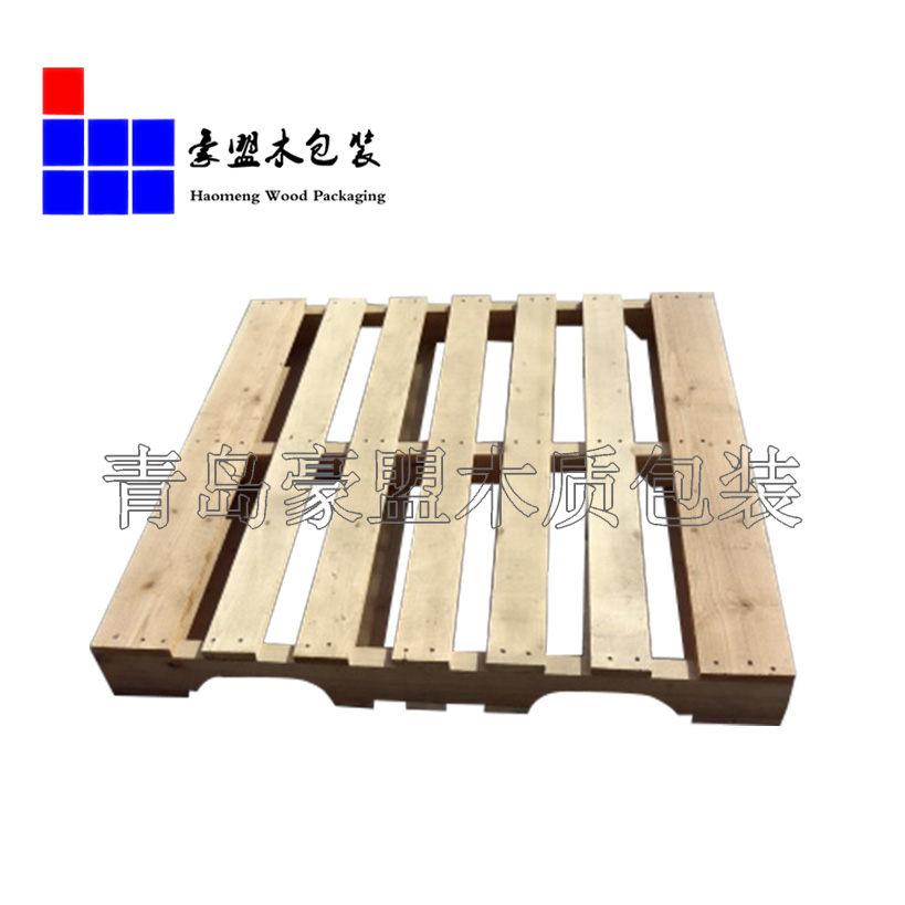 生产物流出口常用木托盘 松木材质四面进叉节省成本  松木托盘图片