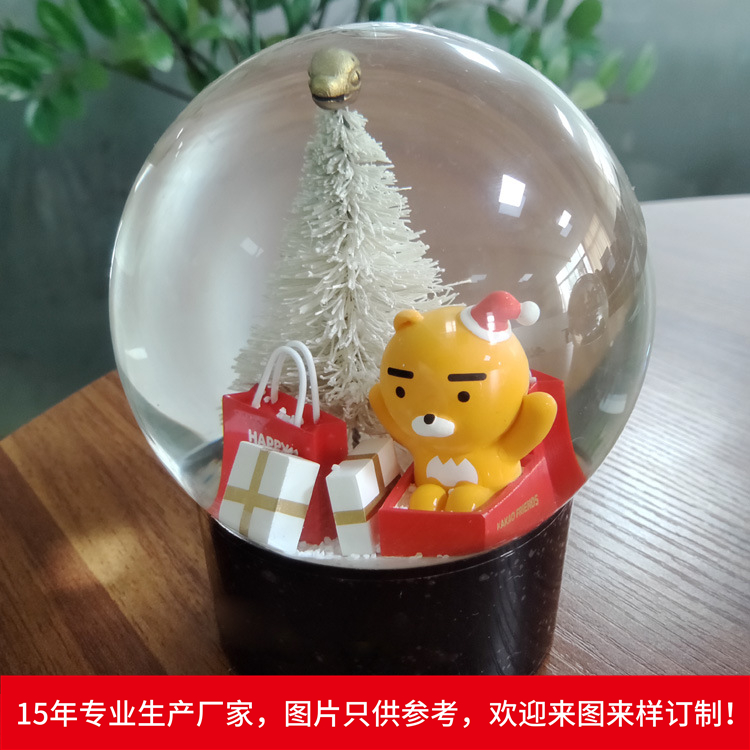 创意圣诞节树脂水球玻璃雪花球礼物节日礼品摆件定制加工创意礼品图片