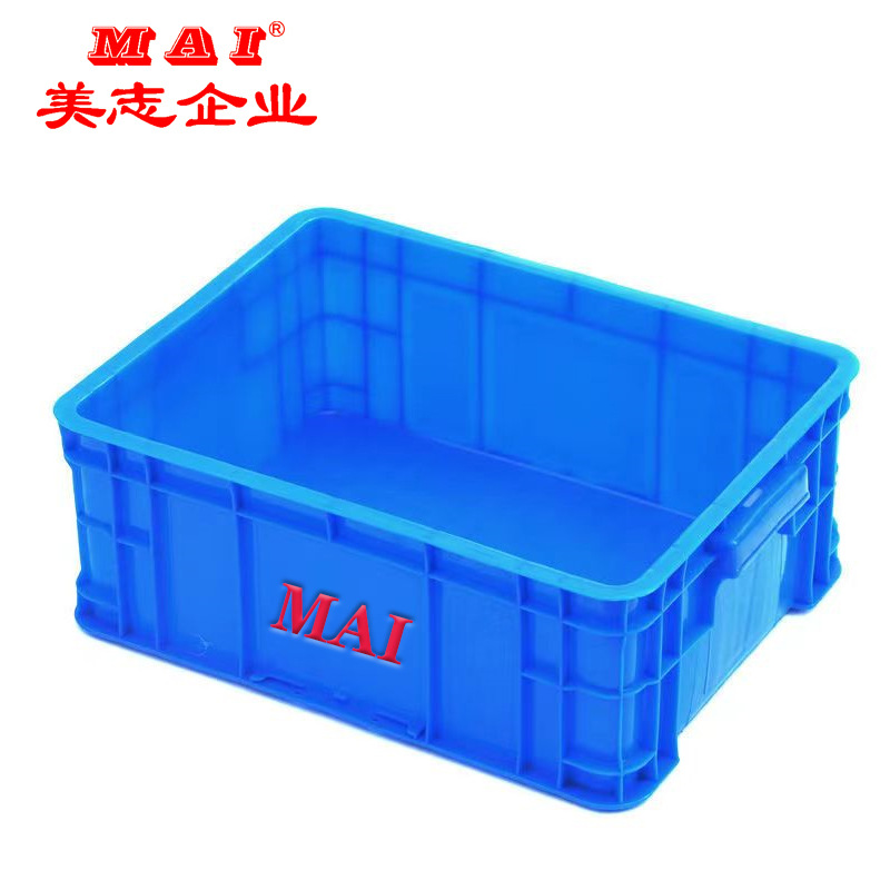 蓝色塑料箱物流盒周转箱配送箱 车间仓库塑胶箱 工业拣货筐收纳箱图片