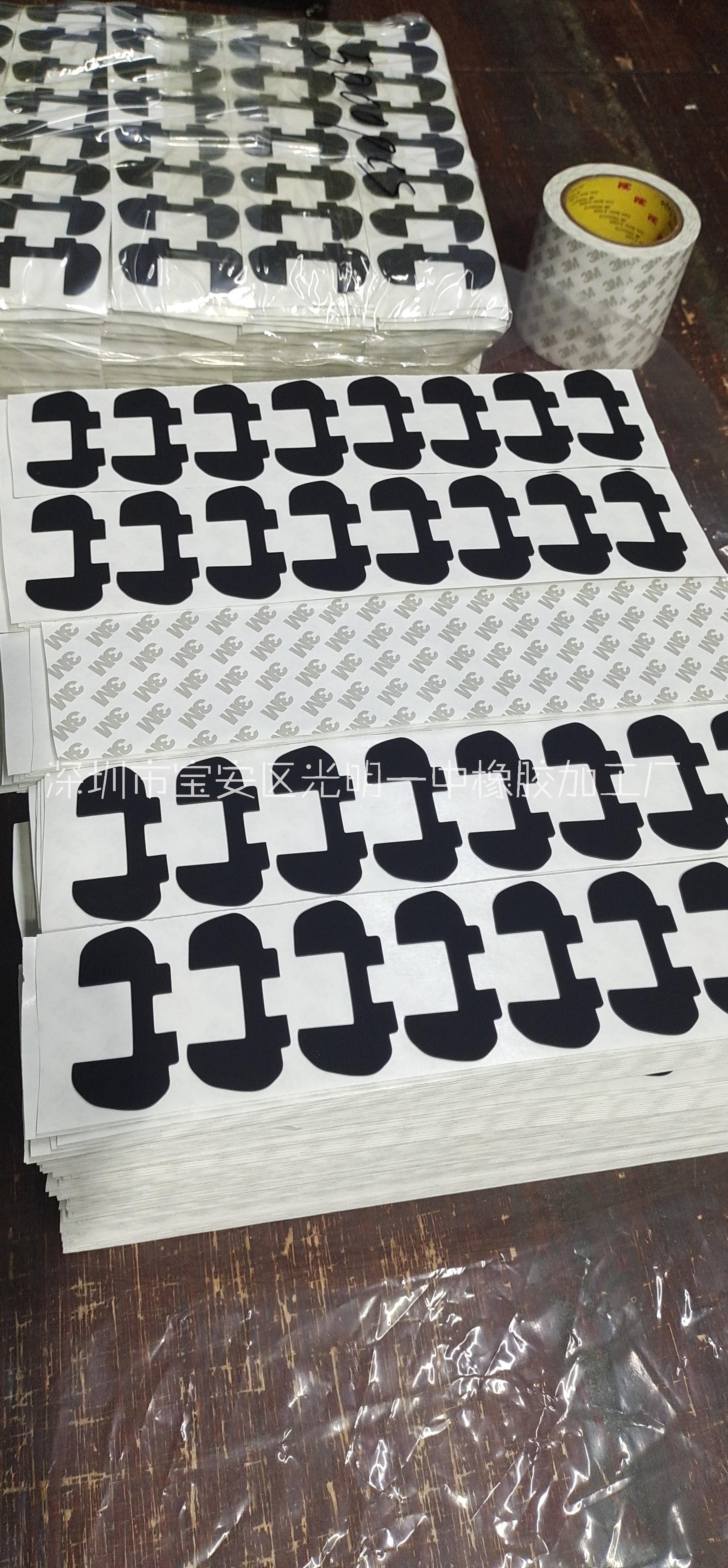 深圳市自粘3M硅胶垫厂家厂家供应 自粘3M硅胶垫 黑色防滑硅胶垫片 硅胶脚垫密封垫圈冲型