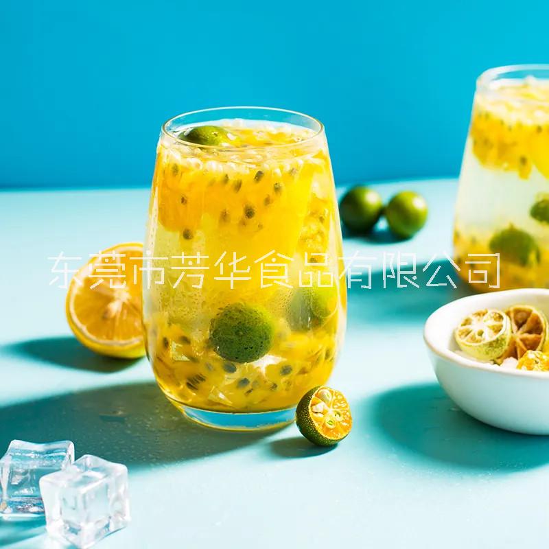 网红冷泡冻干水果，金桔柠檬百香果茶，百香果茶图片