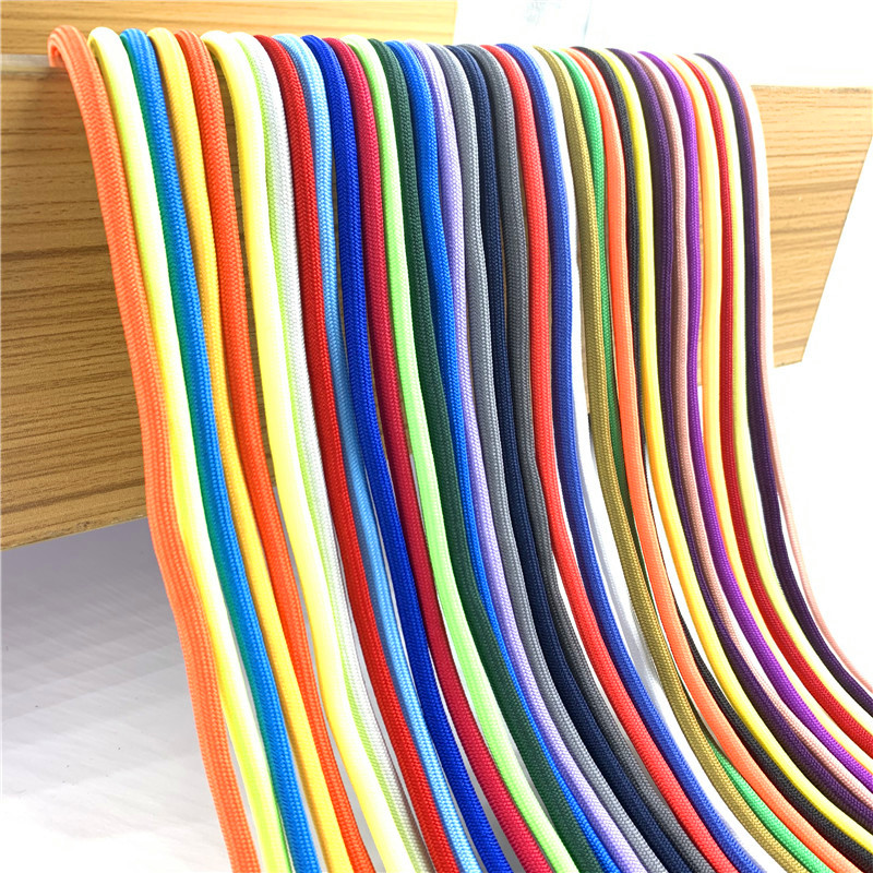 厂家供应4MM彩色圆绳涤纶包芯圆绳适用于服装鞋带运动抽绳图片
