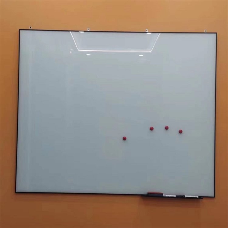 挂壁式钢化磁性玻璃白板 可擦写教学白板可定制图片