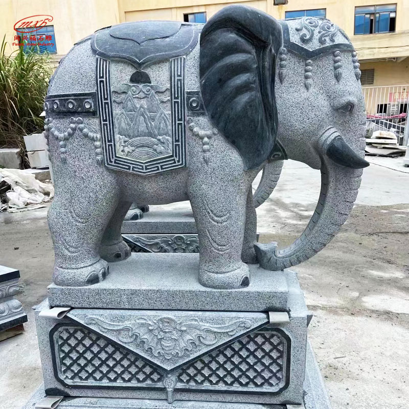 青石大象动物雕刻批发