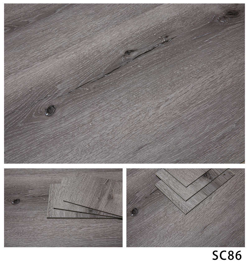 spc石塑锁扣地板家用木纹石晶地板加厚耐磨pvc卡扣式防水地板 石塑地板 山东工厂