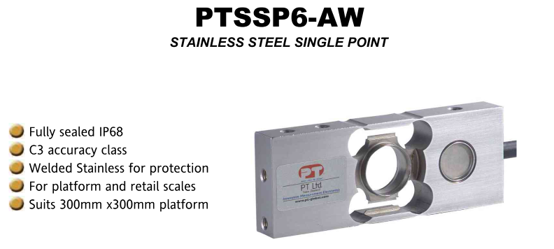 富林泰克PT不锈钢称重传感器PTSSP6-GW 200/300/400/500kg 超载保护, 高敏型密封, IP68图片