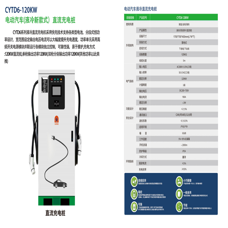 CYTD6-120KW电动汽车(液冷新款式)直流充电桩安装-生产商-报价