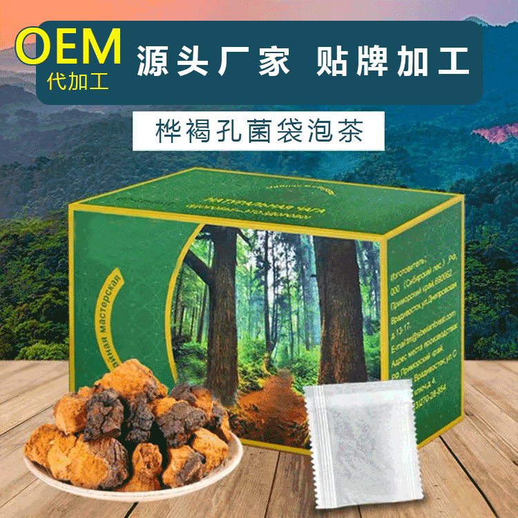白桦茸深加工 大健康食品白桦茸代用茶包oem生产厂家