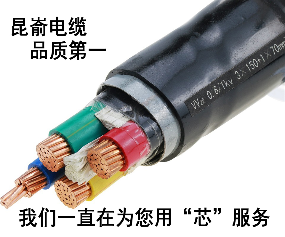 文登电缆厂  威海电缆电线销售 聚氯乙烯绝缘电缆VV电力电缆线5芯4/6/10/16/25/35/三芯图片