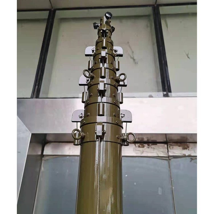 郑州市15米升降杆避雷针 野外车载移动升降杆平台 碳纤维防雷伸缩杆厂家