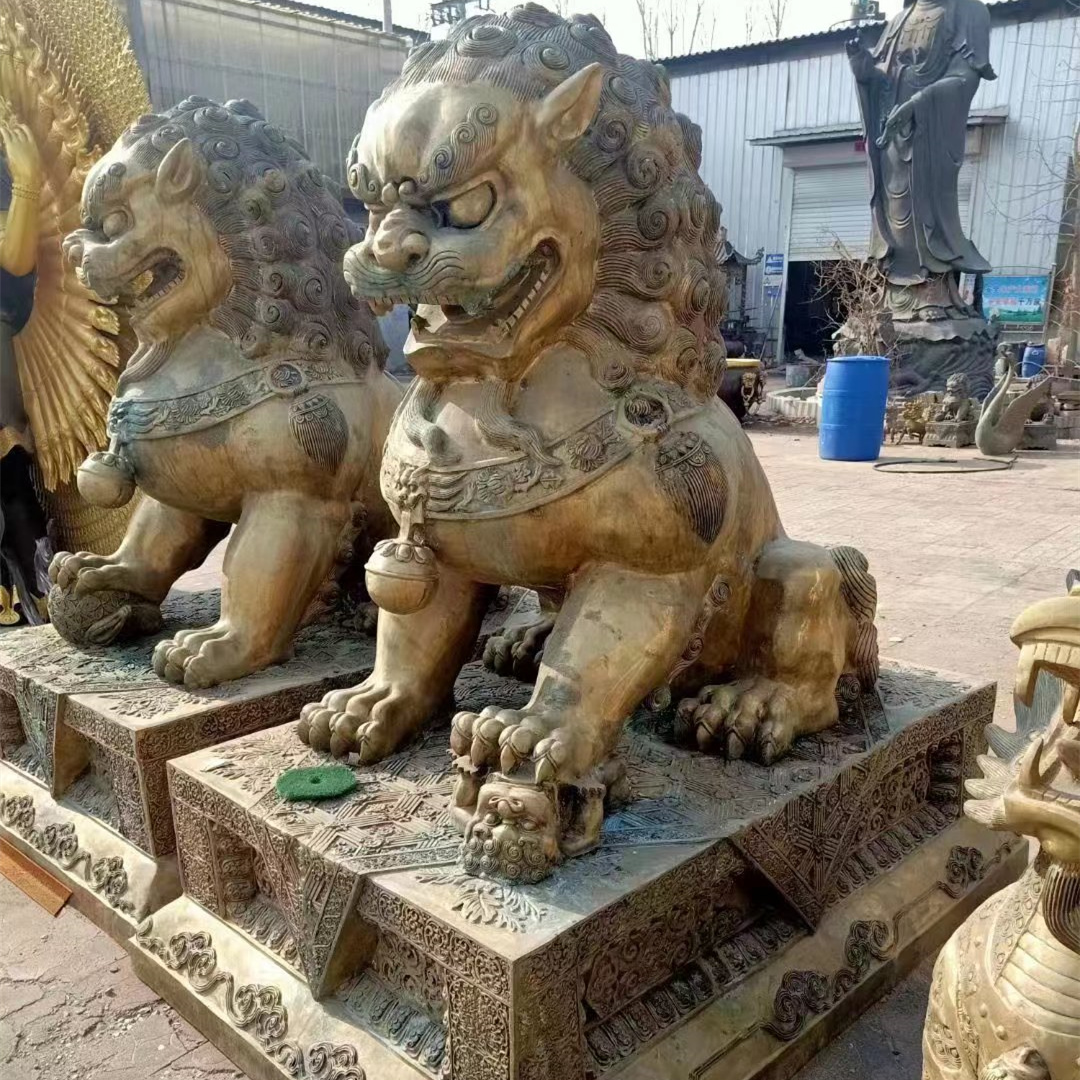 铜狮子动物雕塑 铜狮子价格 铜狮子定制