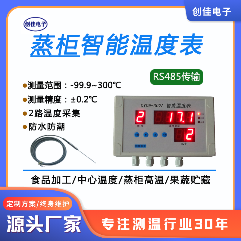 CYCW-302A型智能温度表供应食品蒸柜蒸锅高温温度测量图片
