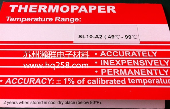 温敏试纸/10-A2/49-99度  THERMOPAPER测温纸/变色示温片/示温片/图片