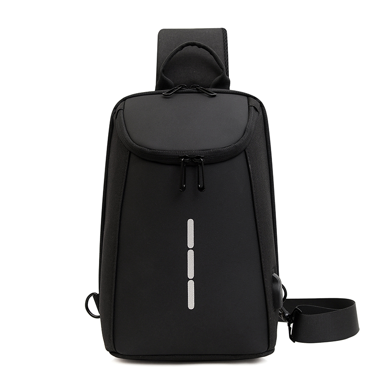新款商务通勤USB男胸包多功能撞色便携单肩包潮搭手提斜跨休闲包