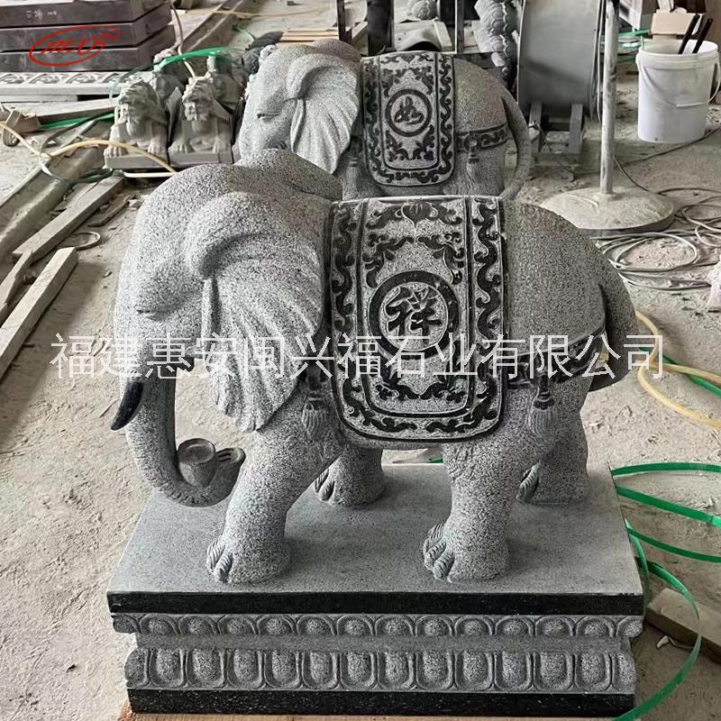 福建石材厂家青石石雕大象吉祥如意石象门口摆件定 做