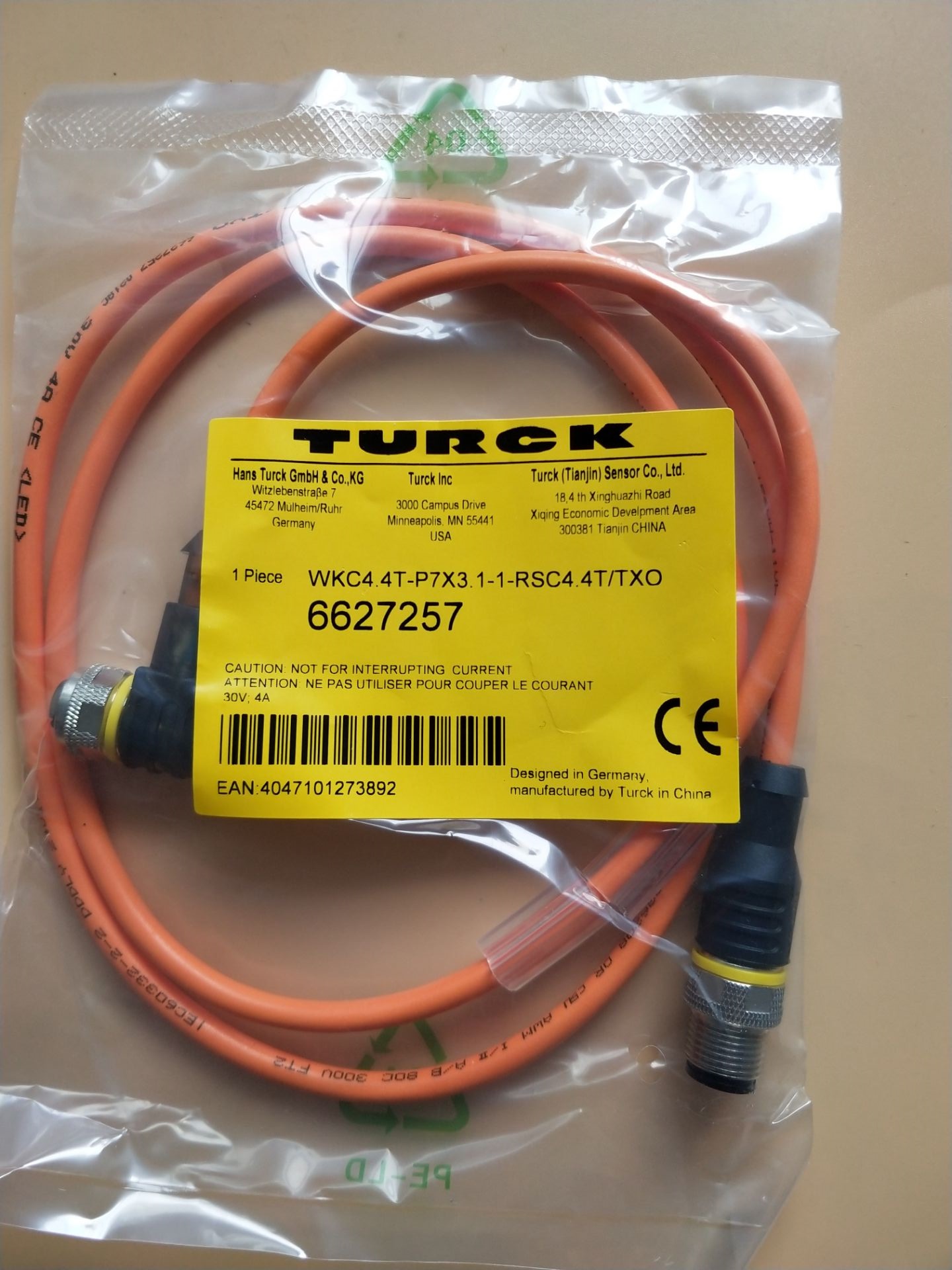 TURCK 图尔克 执行器/传感器电缆   上海WKC 4T-5/TEL  上海RSSD-RSSD-4416-2M