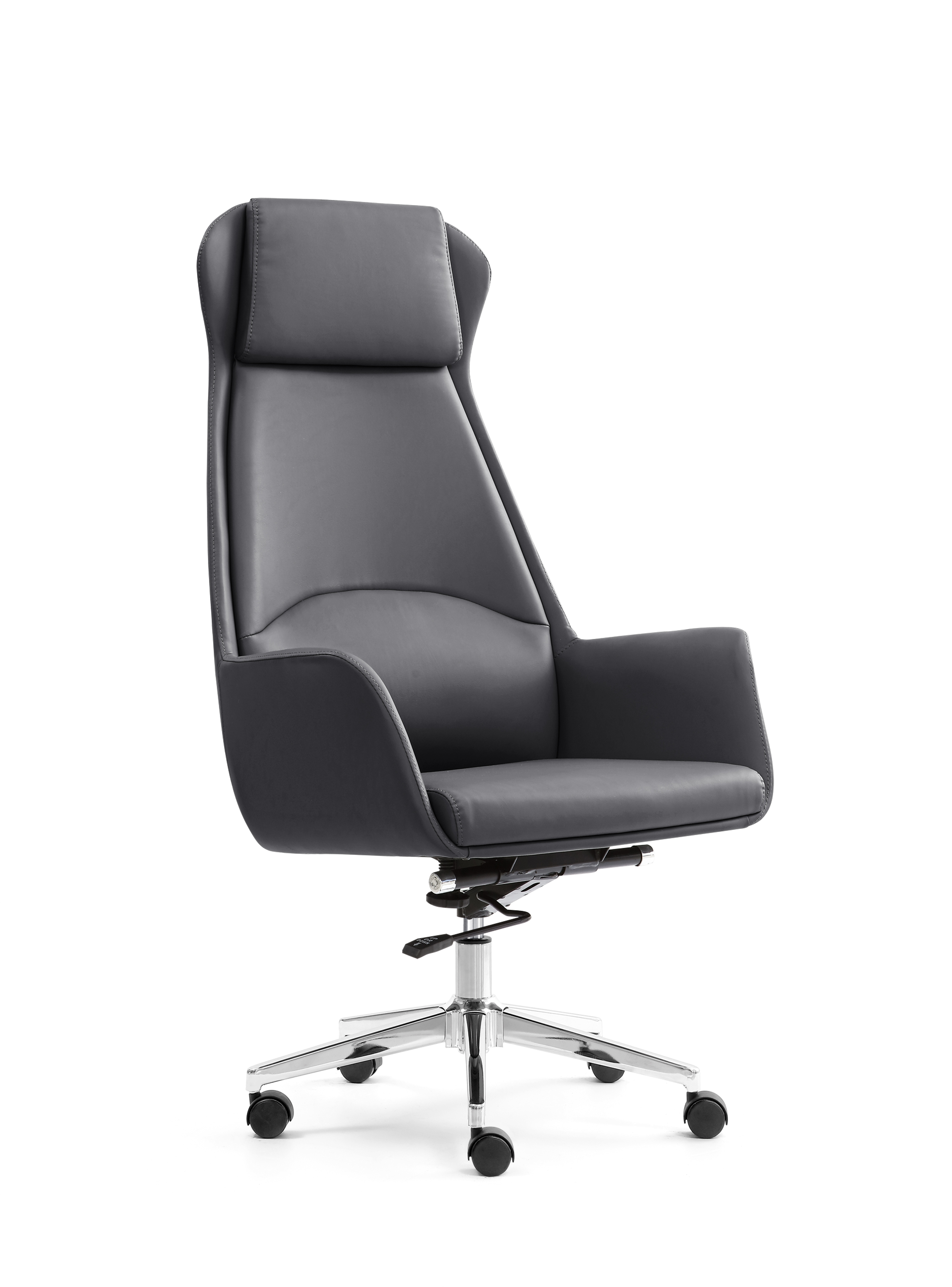 职员电脑椅会客椅靠背会议椅办公室弓形固定扶手皮椅 现代简约图片